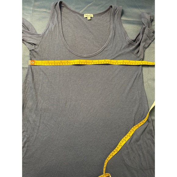 Splendid Women's Blue Cold Shoulder Short Sleeve A-Line‎ Dress Pockets Medium - Picture 4 of 9